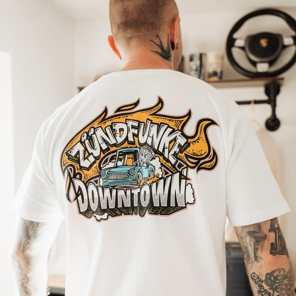 T-Shirt - Downtown x Zündfunke Vollgas Weiß